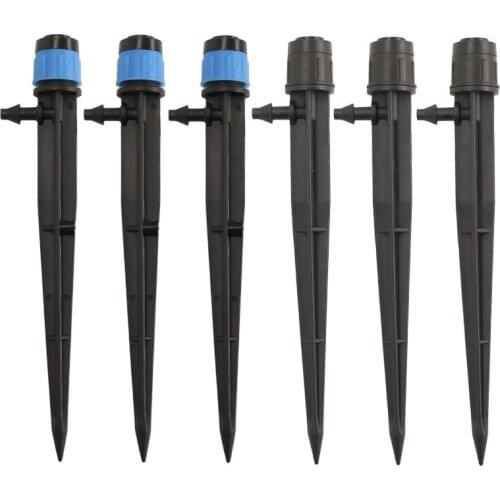 10PCS 360° Irrigation Adjustable Sprinkler Spray Dripper Garden Plants Watering Nozzle with 13CM Stakes Greenhouse