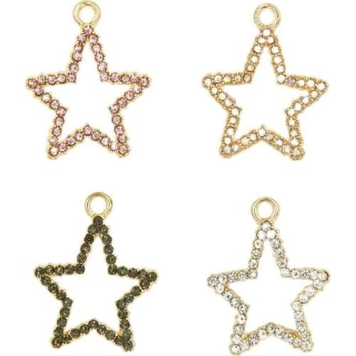 10pcs Rhinestone Stars Charms Pendants DIY Earrings Necklace Bracelet Making Jewelry Accessories Women Fashion Jewelry Findings