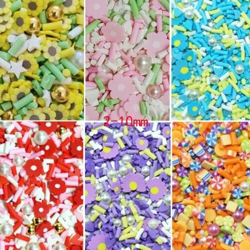 100g Polymer Hot Clay Sprinkles Colorful Flower Candy for DIY Crafts Tiny Cute Plastic klei Accessories Scrapbook Phone Deco