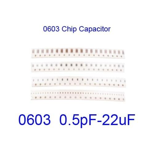 100pcs/Lot 0603 50V SMD Thick Chip Multilayer Ceramic Capacitor 1pF - 22uF 10NF 100NF 1UF 2.2UF 4.7UF 10UF 1NF 100PF
