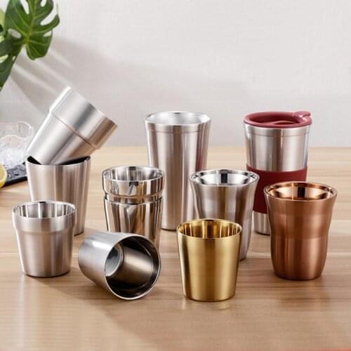 175-480ml Hot Double Wall 304 Stainless Steel Mugs Beer Wine Cups Coffee Mug Tumbler For Bar Home Drinkware