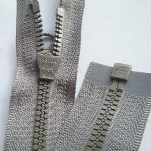 2 Pcs/lot Cheap Ykk Zipper Gray 5# 55cm 60cm 65cm 70cm Resin Open End Grey Fastener Jacket Windbreaker Down Sewing Accessories