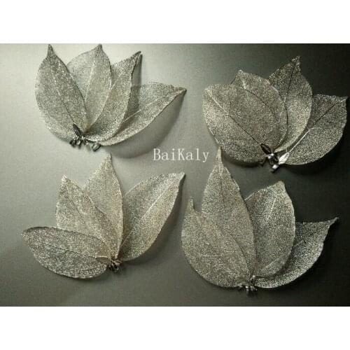 2pcs Silver Color Leaf Jewelry Charms Pendants Necklace earrings Bracelet Findings Metal Filigree Pendant DIY Jewelry Making