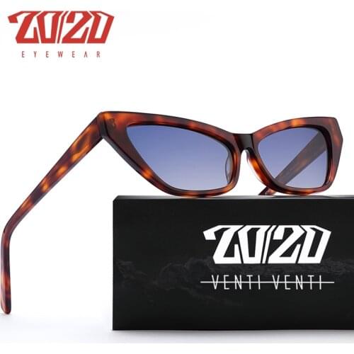 20/20 New Stylish Acetate Polarized Sunglasses Women Cat Eye Glasses Hard Material Brand Designer AT8070