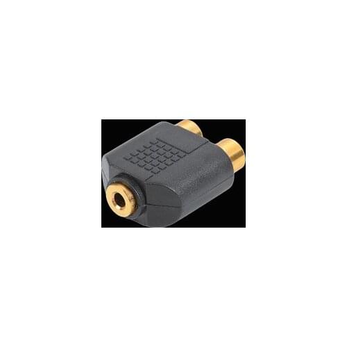 3.5mm 1/8" Stereo female jack to 2 dual RCA female Y Splitter Audio adapter Free shipping