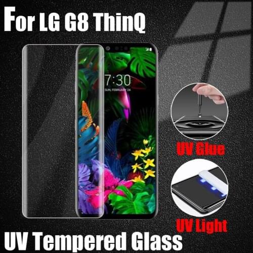 3D Curved Ultra Clear UV Tempered Glass Film Screen Protectors Coverage for LG V40 V50 G8 ThinQ UV Liquid Protective Film
