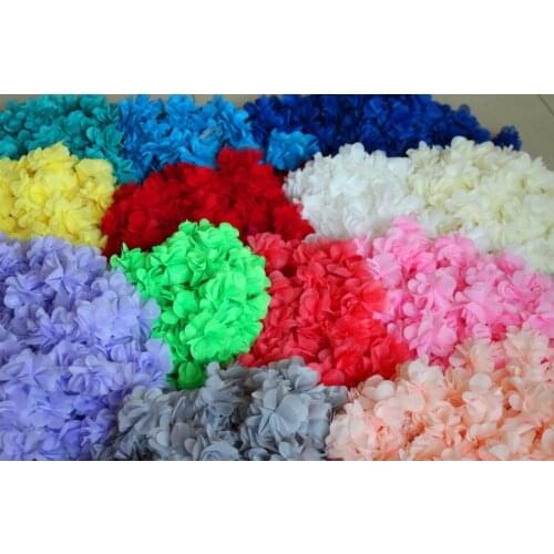 3Yd/lot 17 colors 3D chiffon flowers lace fabric handmade flower bridal bouquets shoes flower corsage wedding accessories SC152