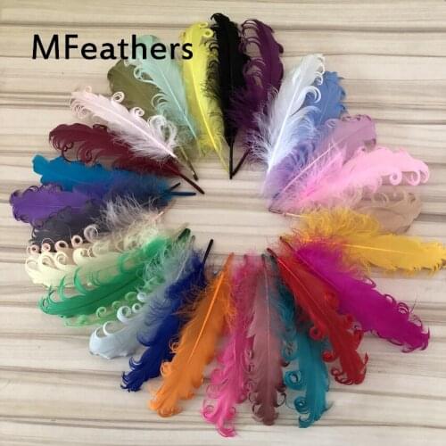 500pcs/lot 13-20cm Wedding Feather Frizzle Goose Feather curled feather By Hand With High Quality 28 Colors for selections craft