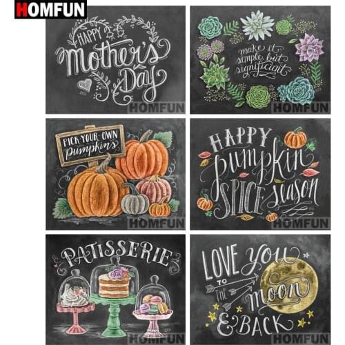 HOMFUN Full Square/Round Drill 5D DIY Diamond Painting "Blackboard text" 3D Embroidery Cross Stitch 5D Decor Gift A06839