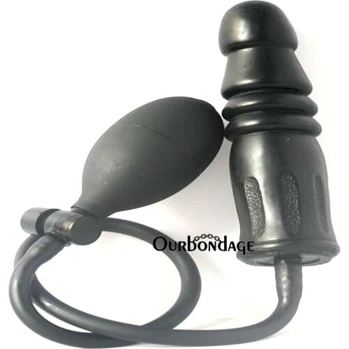 Ourbondage Large Inflatable Dildo Pump Anal Dilator For Women BDSM Sex Toys Expandable Butt Plug