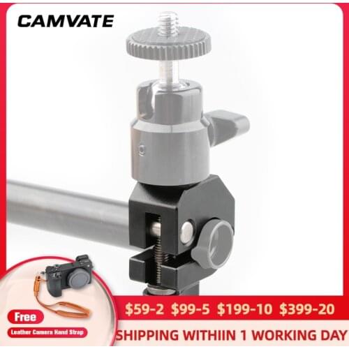 CAMVATE Quick Release Standard 15mm Single Rod Clamp With 1/4"-20 3/8"-16 Threaded Hole For DSLR Camera 15mm Rail Support System