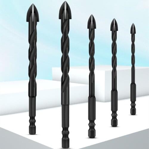 Four-corner cross tile drill drill punch concrete glass triangular drill ceramic drill king 6mm ultra-hard