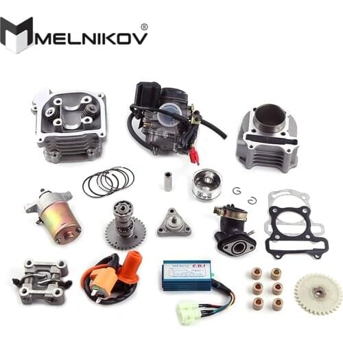 GY6 50/60/80cc upgrade GY6 100cc QMB139 4 STROKE bore 50MM CYLINDER KIT Head Racing Camshaft Rollers Oil Gear Rings Arms Assemly