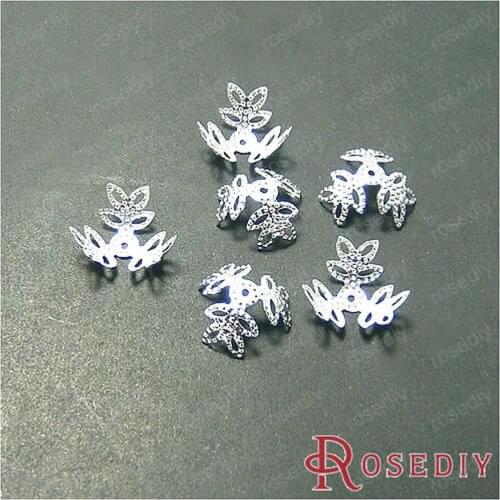 Wholesale 15mm Silver color Big Three leaves Iron Cover Bead Caps Diy Jewelry Findings 100 pieces(JM4717)