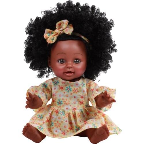 Realistic Black Reborn Doll Afro Hair 35cm 13.8inch Reborn Boneca Pop Dolls Baby Newborn Full Silicone Poupee Baby Girl Toys