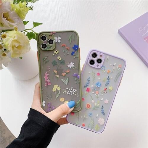 Luxury 3D Relief Flower Case for IPhone 11 Pro Max X XR XS Max 6S 7 8 Plus SE 2020 Bumper Matte Phone Back Cover Coque Fundas