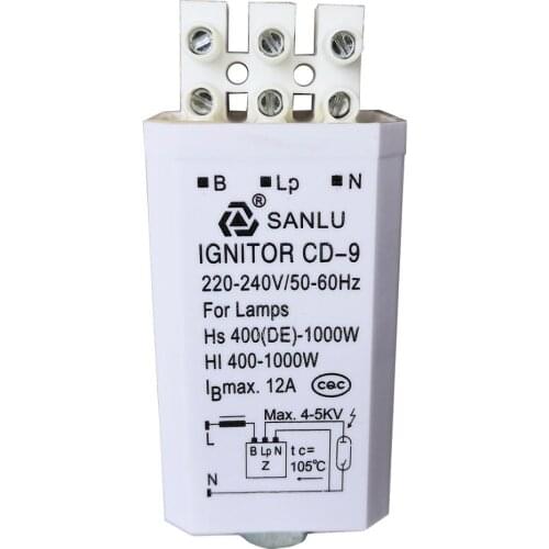 Sanlu CD-9 Ignitor Electronic Triggers for Stage Lights Hs 400(DE)-1000W HQI HPS/MH 220-240V/50-60Hz Three-Wire