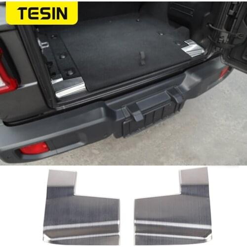 TESIN Car Interior Moulding for Jeep Wrangler JL 2018 Car Rear Trunk Door Sill Entry Guard Protect for Jeep Wrangler Accessories