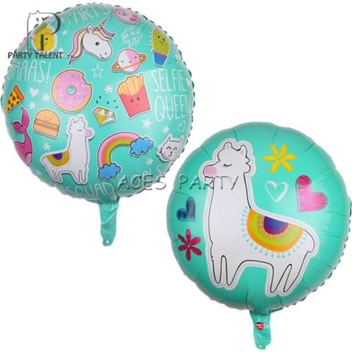 Party Supplies 18inch Alpaca Llama Aluminum Film Balloon for Kids Birthday Party Deco Home Decoration, different design 2sides