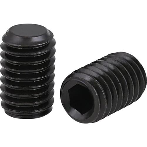 Black Flat Point Hex Hexagon Socket Set Screws 12.9 Grade Carbon steel Headless Grub Allen Head Screws Bolts M3 M4 M5 M6 M8 M10
