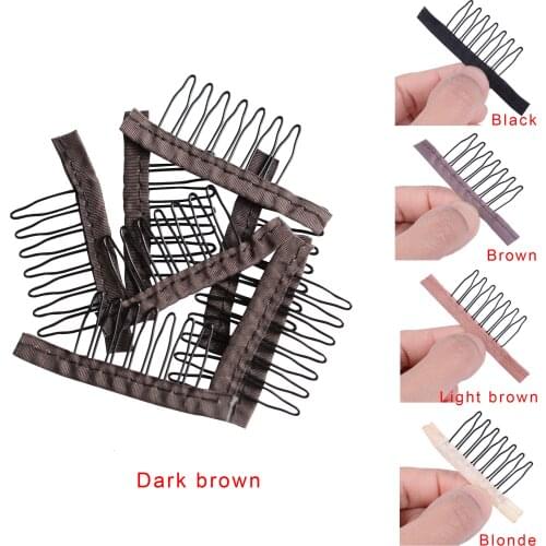 4 Colors Lace Wig Clips Steel Tooth Polyester Durable Cloth Wig Combs for Hairpiece Caps Wig Accessories Tools 30Pcs/Lot