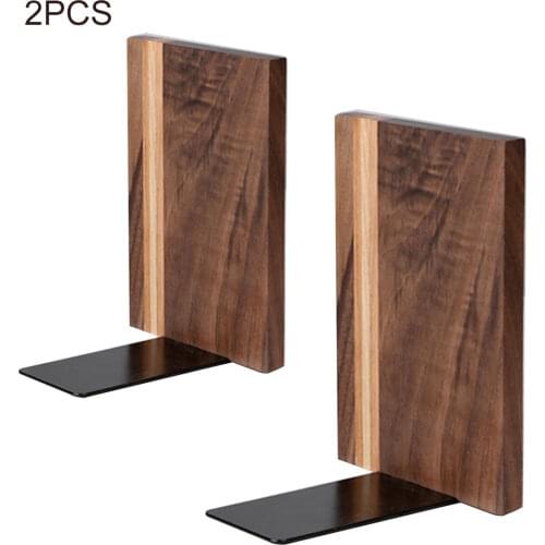 1pair Home Decor Non Skid Student Gifts Office Book Stand Nature Coating Wood Bookend School Library Anti Scratch For Shelves