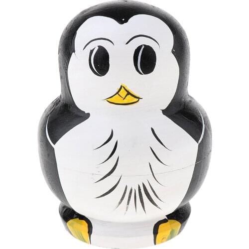 10pcs Kit Penguin Russian Nesting Doll Babushka Matryoshka Stacking Dolls
