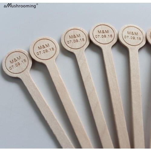 100 Laser Engraved Personalized Initials Wedding Date Drink Stirrers Wedding Party Swizzle Sticks Wedding Bridal Shower