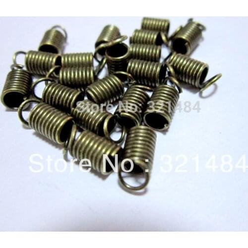 1000pcs Antique Bronze 4.5*8mm leather crimp end cap jewelry clamps findings
