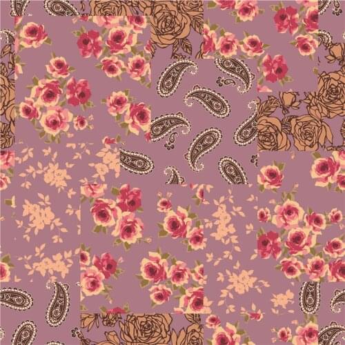 145cm*100cm polyester chiffon fabric dress parquet art pattern custom printed thin shirt sewing fabric