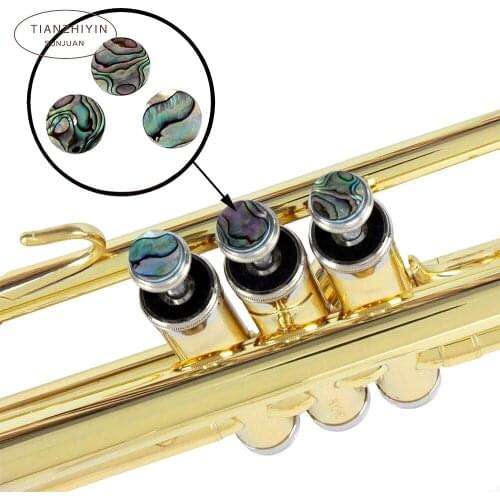 Trumpet Valve Cap Musical Instruments Abalone Shell for Trumpet Repairing Instruments Parts Accessories 3pcs