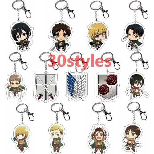 5pcs Anime Attack on Titan Rule Eren Jäger Rival Eren Armin figure doll pendant Fashion Key rings fit Bag Charms toy Gift