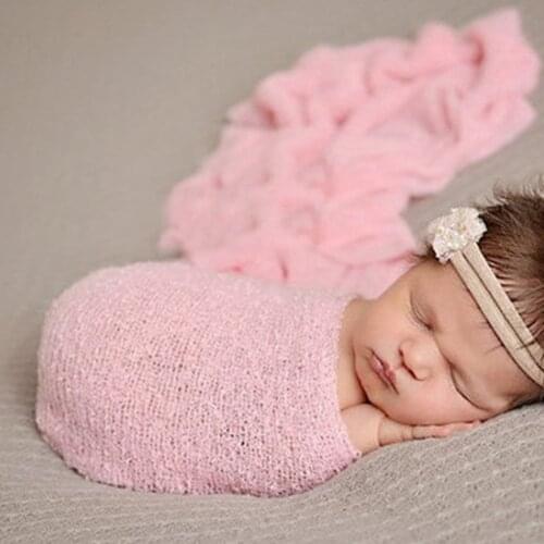 9 Colors Soft Baby Photography Props Cotton Blanket Wraps Stretch Knit Wrap Newborn Photo Wraps Cloth Accessories 40*60cm