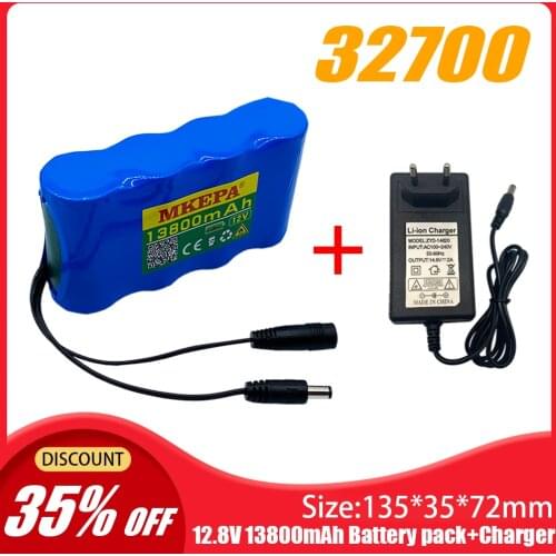 32700 LiFePO4 battery pack 4S1P 12,8 V with 4S 40A balanced BMS for electric boat and 12 V uninterrupted power supply + charger