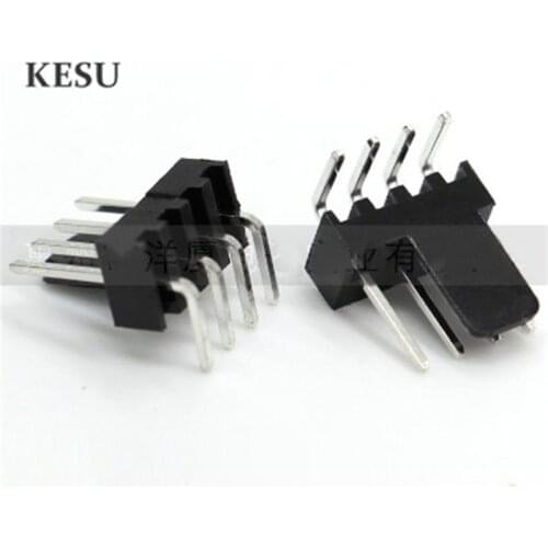 Black plastic shell 2.54mm 2510 3PIN 4PIN 3-pin 4-pin (3+1) curved needle connector scoket for PC computer ATX 2540 fan Power