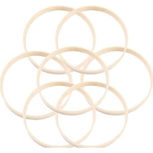 AT69 -10Pcs Wooden Bamboo Dreamcatcher Rings Hoops Round Hoops Macrame Rings for Dream Catcher DIY Craft 27cm