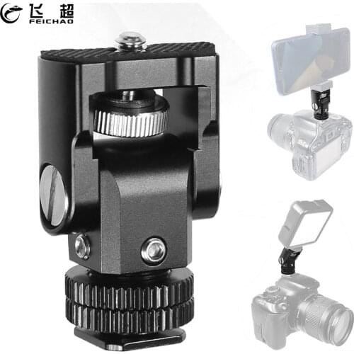 90 Degree Adjustable Monitor Holder Support Hot Shoe Mount Flash Microphone Stand 1/4 inch Thread DSLR Camera Video Accessories