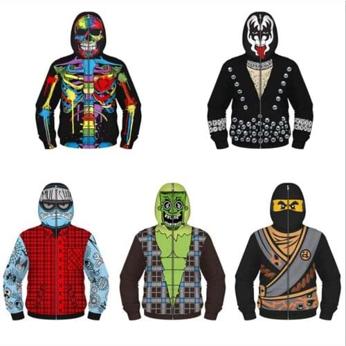 Spring Autumn Full Sleeve Zipper Hoodies for Kids Children Sweatshirts Kids Jackets Hoodies for Teens Boys Cosplay Hoodie