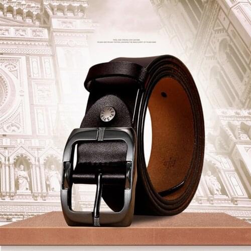 Luxury Brand Belts Genuine Leather Belt Men Business Casual Pin Buckle Cowskin Split Leather Wasit Belt Ceinture Homme 110-130cm