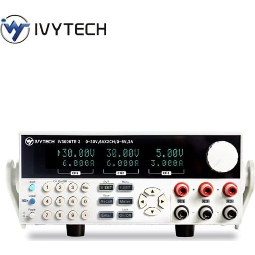 IVYTECH Programmable Adjustable Tri-channel DC Power Supply 30V/3A 30V/6A 60V/3A Laboratory Bench Power Sorce 10mV/1mA