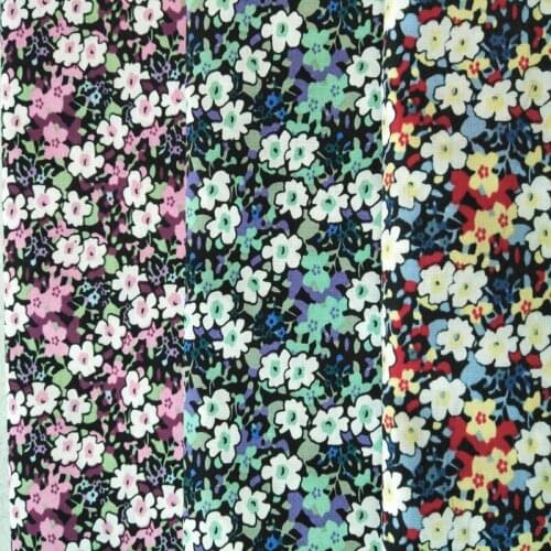 Graceful 3 Color All-over Blooming Small Flower Printed Cotton Poplin Fabric Floral Fabric For DIY Sewing Quilting Bedding Cloth