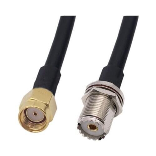 RG58 Cable RP-SMA Male To UHF SO239 Female jack Nut Bulkhead Connector WiFi Antenna Extension Pigtail jumper cable