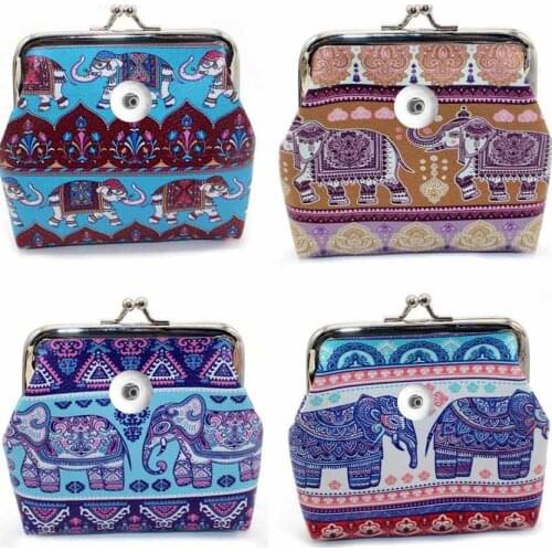 Hot Sale Snap Jewelry Snap Button Coin Purses Small Wallets Pouch Fit 18mm 20mm Snap Button for Kids Girl Womens Money Bags