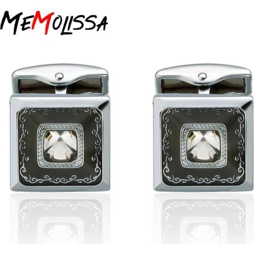 Memolissa Fashion Jewelry Shirt Cufflinks for Mens Gift Brand Cuff Buttons Blue Cuff link High Quality abotoaduras gemelos