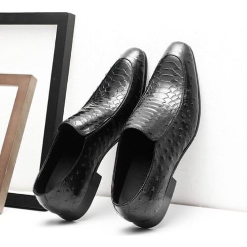 2021 Autumn Mens Formal Shoes Luxury brand Genuine Leather Oxford Shoes For Men Black Dress Wedding Slip On Leather Brogues Shoe