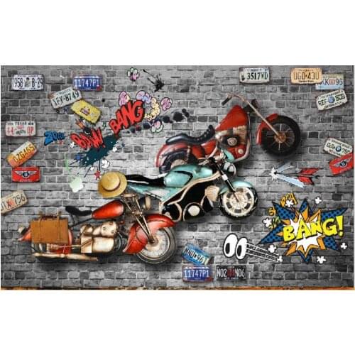 Custom mural 3d photo wallpaper Retro nostalgic motorcycle bar background home decor living room wallpaper for wall 3 d