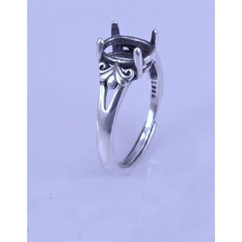 7*9mm 925 STERLING SILVER Semi Mount Bases Blanks base blank Pad VINTAGE rings ring Setting jewelry findings DIY A3209