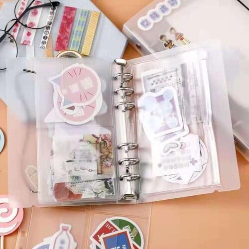 A6Folder Bags PVC Transparent Punched Pocket Scrub Loose-Leaf Business Office Standard Inner Core Cover Document Sheet Protector