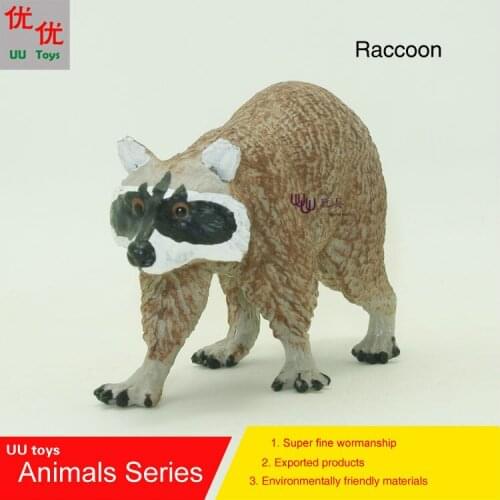 Hot toys:Raccoon(racoon, coon, Procyon lotor, ringtail) Simulation model Animals kids toys children educational props