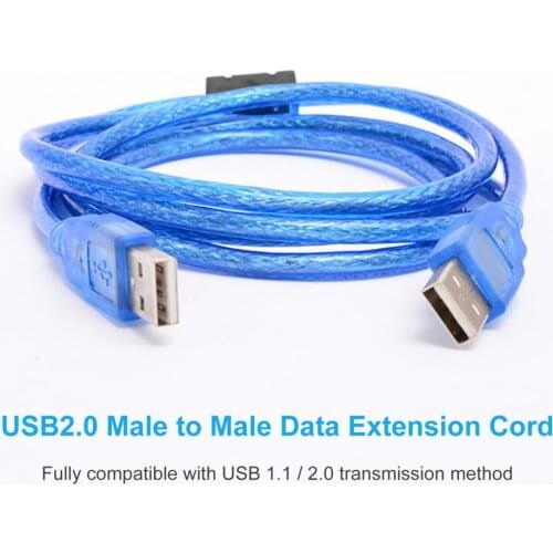 Portable Solid USB2.0 Male to Male Data Extension Cord 150/300cm Data Cable High Toughness for Mobile Hard Disk